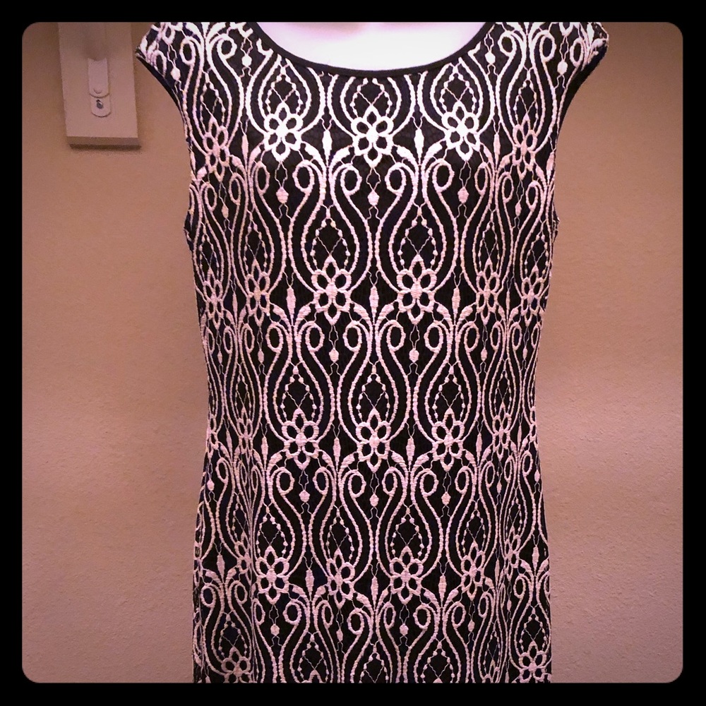 Black and Tan lace dress size 10.